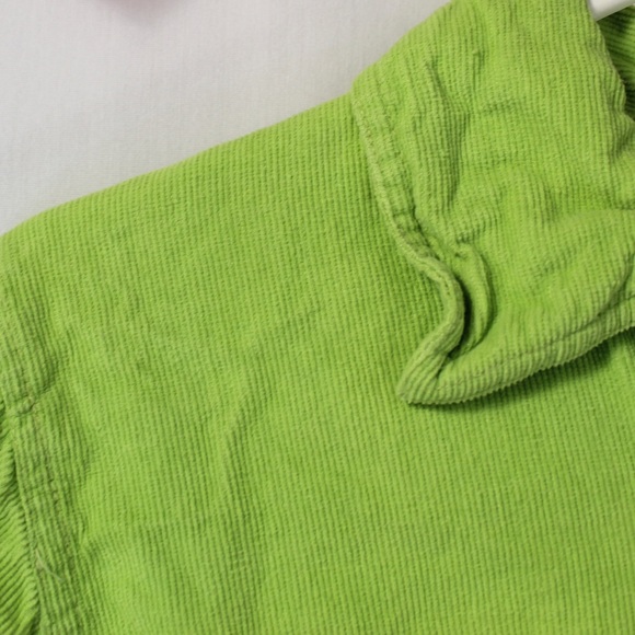 Vintage Y2K green chartreuse corduroy cropped zip-up jacket women’s medium - Picture 4 of 4